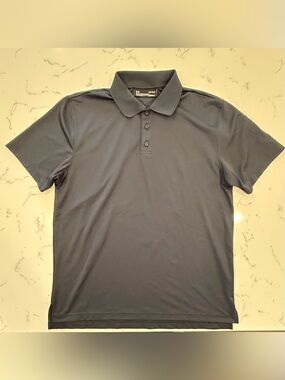 under armour collar polo athletic golf work shirt top men’s size large charcoal